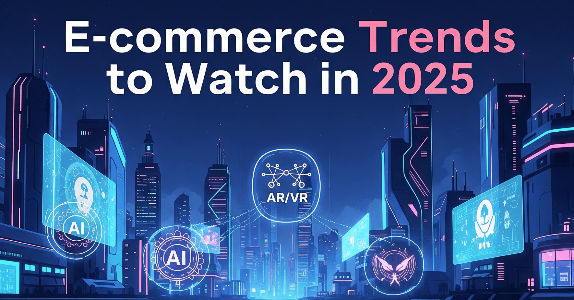 E-commerce strategy and shopping trends illustration